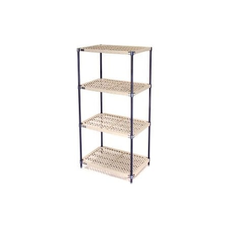 GLOBAL EQUIPMENT Nexel   , Nexelite reg  , 4 Tier, Vented Plastic Mat Shelving Unit, 30"W x 18"D x 63"H PM18306N